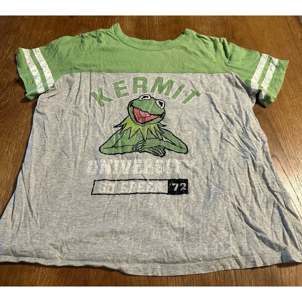 Disney Kermit The Frog The Muppets T Shirt Size 3XL Gray & Green - Picture 2 of 7